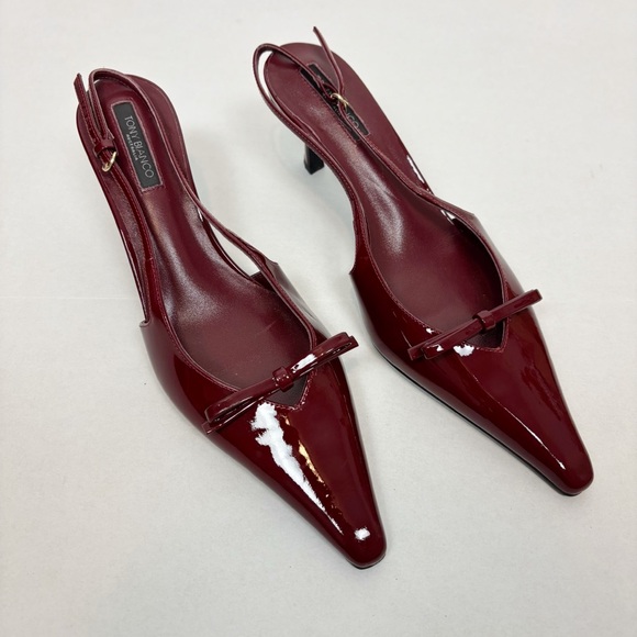 Tony Bianco Quill Slingback in Bordeaux Patent Size 9.5 - Picture 2 of 12